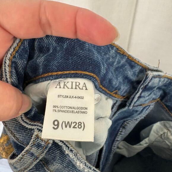 Akira Lock My Love Foil Denim Jeans Size 9 (28) x 33 - Picture 2 of 7